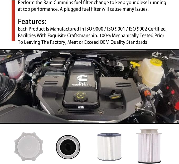 6.7 Cummins Fuel Filter Water Separator Set Fits - Image 6