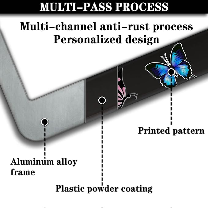 License Plate Frames for Women Multicolor License Plate Frame Holder for Men - Image 5