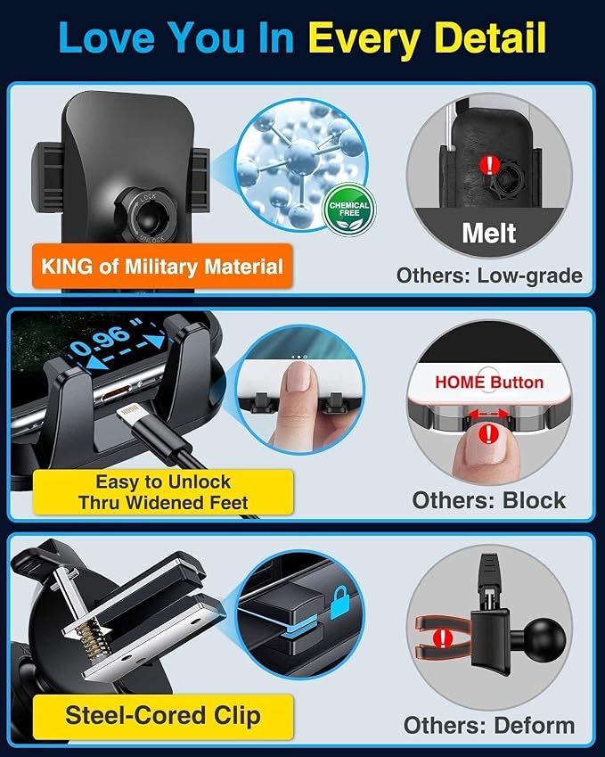 VANMASS Cell Phone Mount Car DashWindow Vent Desk Fit - Image 6