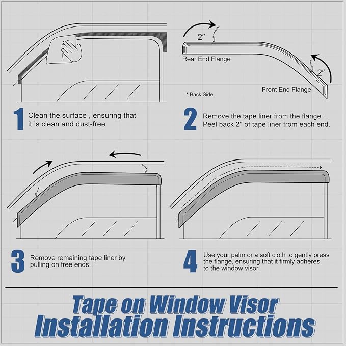 Auto Dynasty Set of 4 Carbon Fiber Pattern Window Visors Compatible 2010 2011 - Image 5