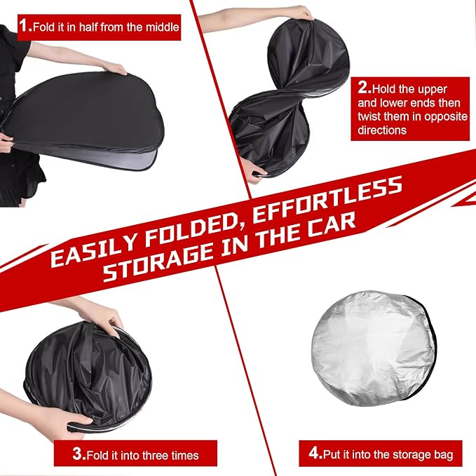 Windshield Sun Shade for 2022-2025 Hyun-dai Tucson Foldable Sun Sunshade for - Image 7