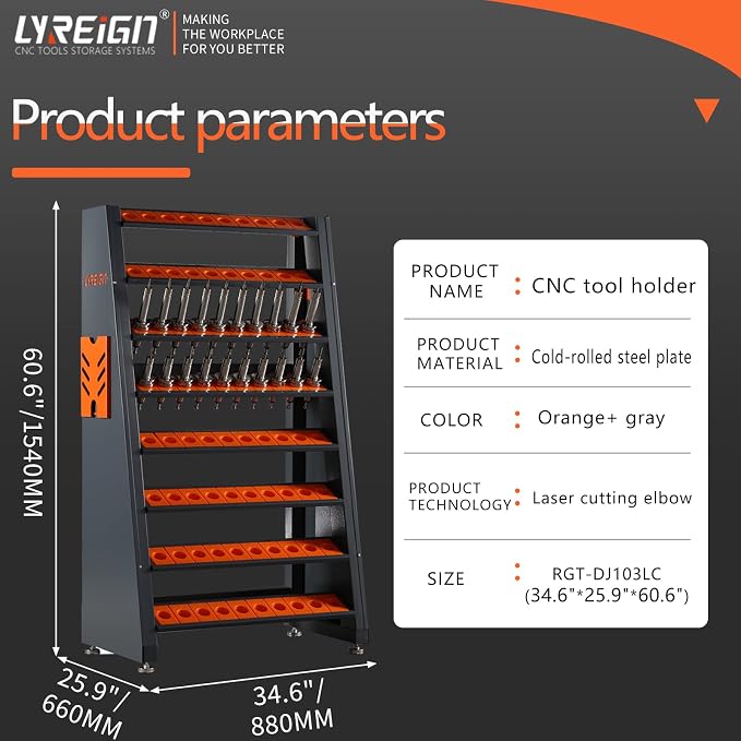 8-Row Large Capacity CNC Tool Holder Rack - Image 2