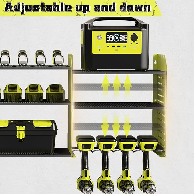 Power Tool Organizer with Charging Station Wall Mount, 3 Layer Expanded Heavy - Image 6