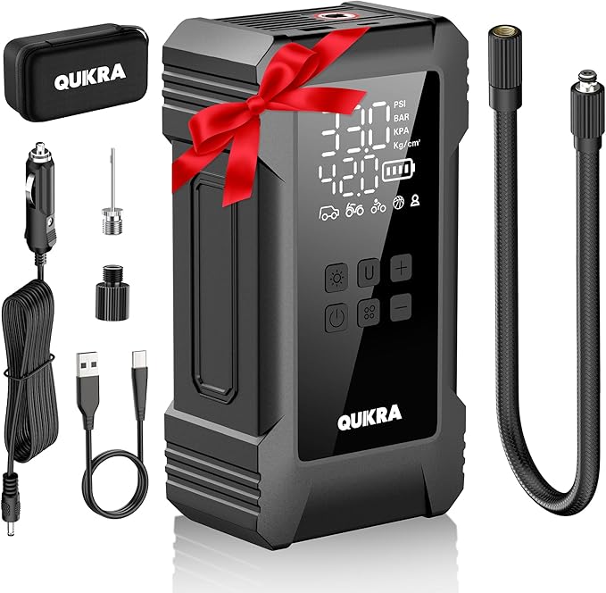 NW08 Tire Inflator Portable Air Compressor by QUIKRA