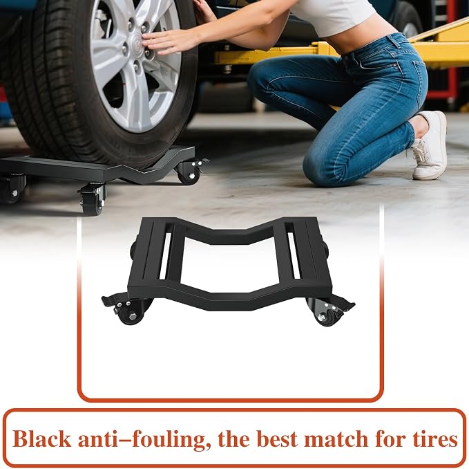 I'EZONK Industrial Stainless Steel Car Dolly Set of 2-6, 084kg Capacity | Pro - Image 4