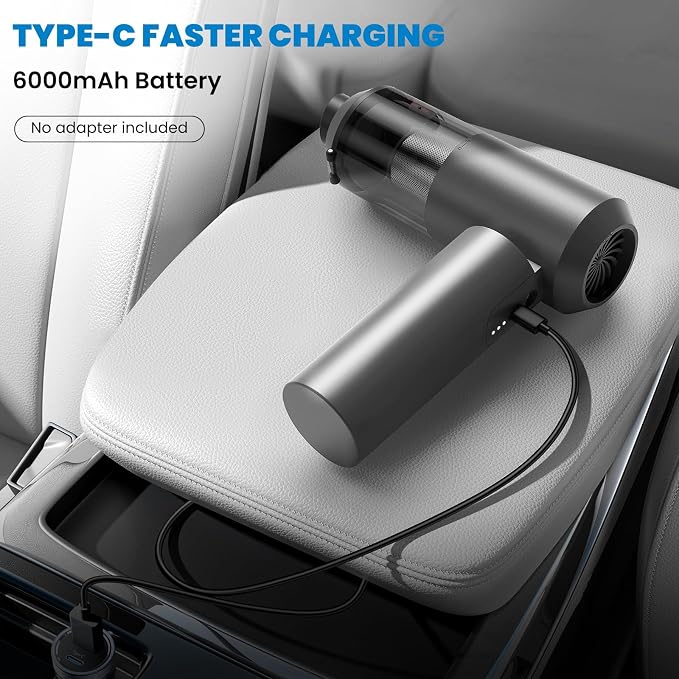 90° Foldable Car Vacuum Portable Cordless 16000PA Suction, 4-in-1 Mini Vacuum - Image 9