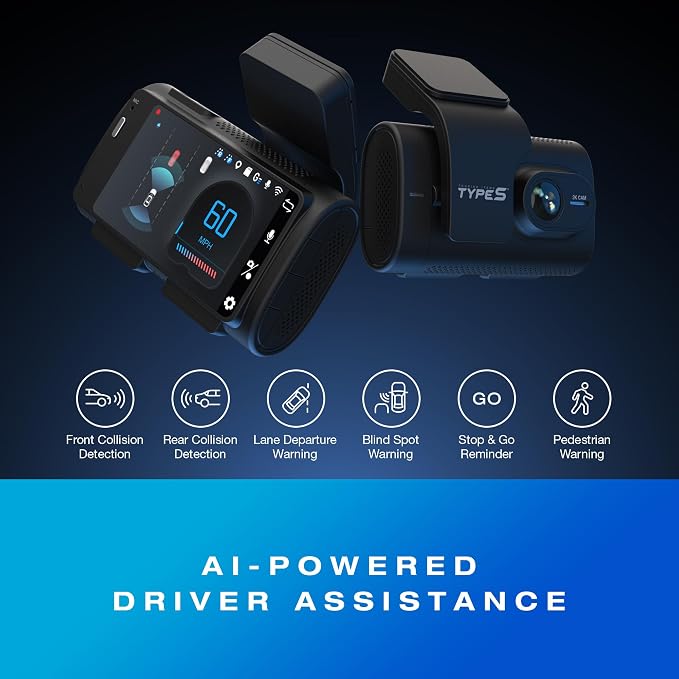 Type S T200 AI Driver Assistance Dash Cam Powered by ADAS, Collision Alerts - Image 2