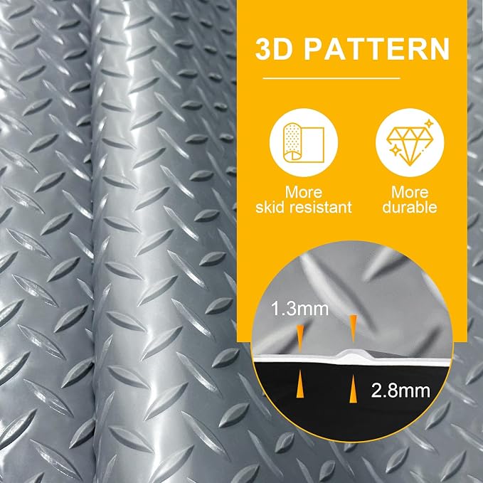 7.5x25 FT Garage Floor Mat, 2.8mm Thickened Flooring Roll - Image 3