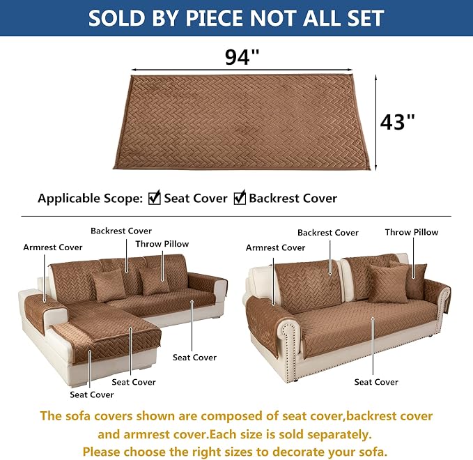 Eismodra Couch Cover, Sectional Couch Covers, Sofa Covers - Image 5
