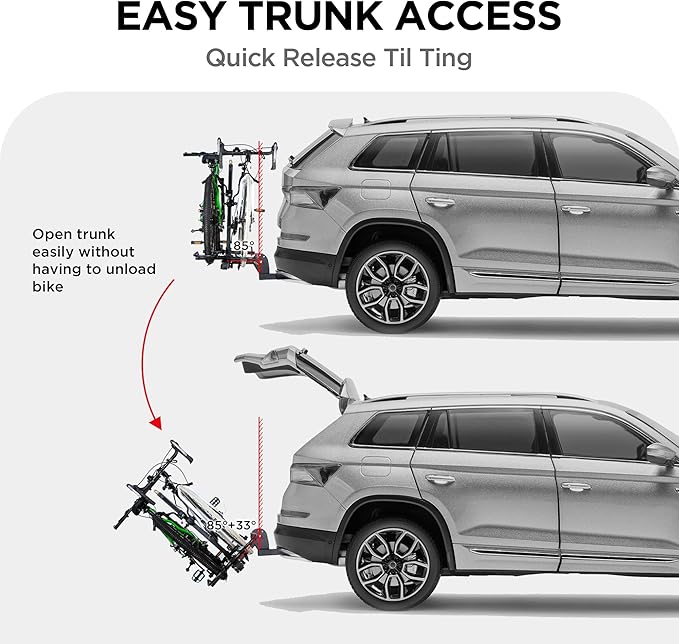 Young 200 lbs. Capacity Hitch Mounted 2-Bike Rack - Image 3