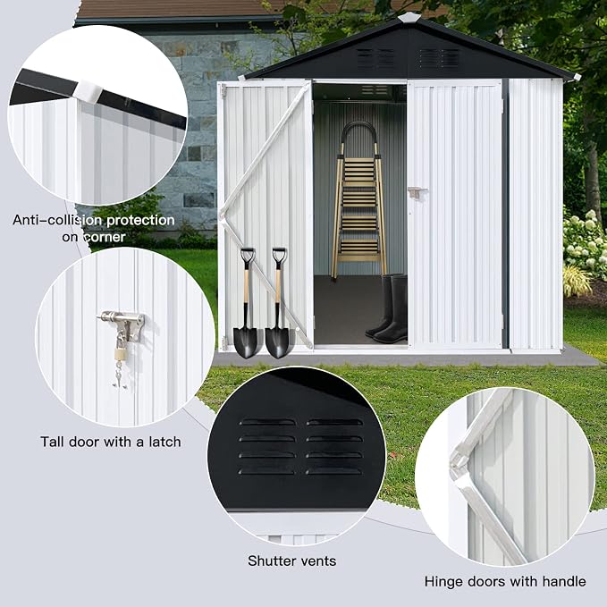 4x6 FT Outdoor Metal Storage Sheds - Image 3