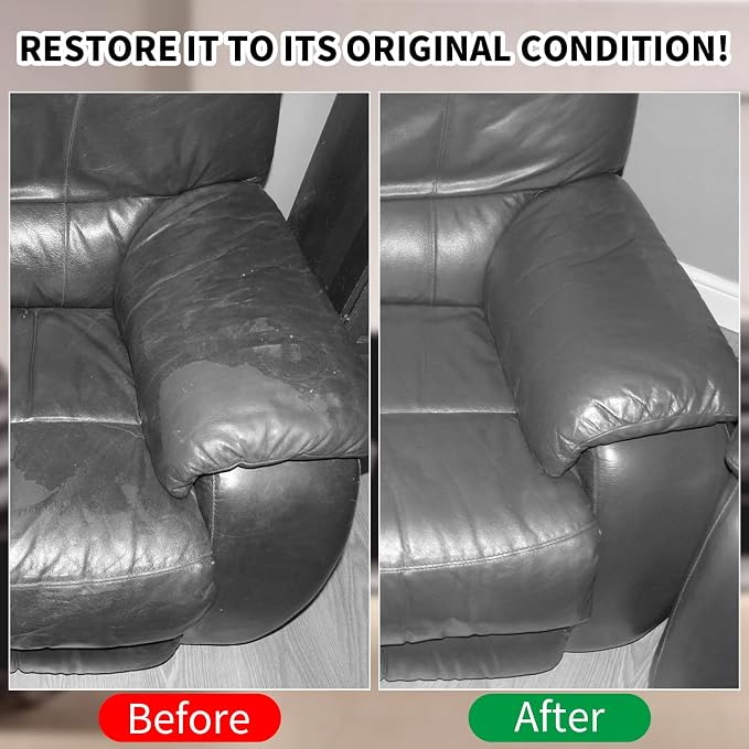 Leather Recoloring Balm, 8.5oz Leather Color Restorer, Dark Gray Leather Repair - Image 5