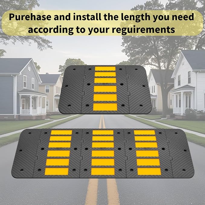 Speed Bumps for Driveway 35"x10"x1.8" Flexible Installation Connect Multiple - Image 4