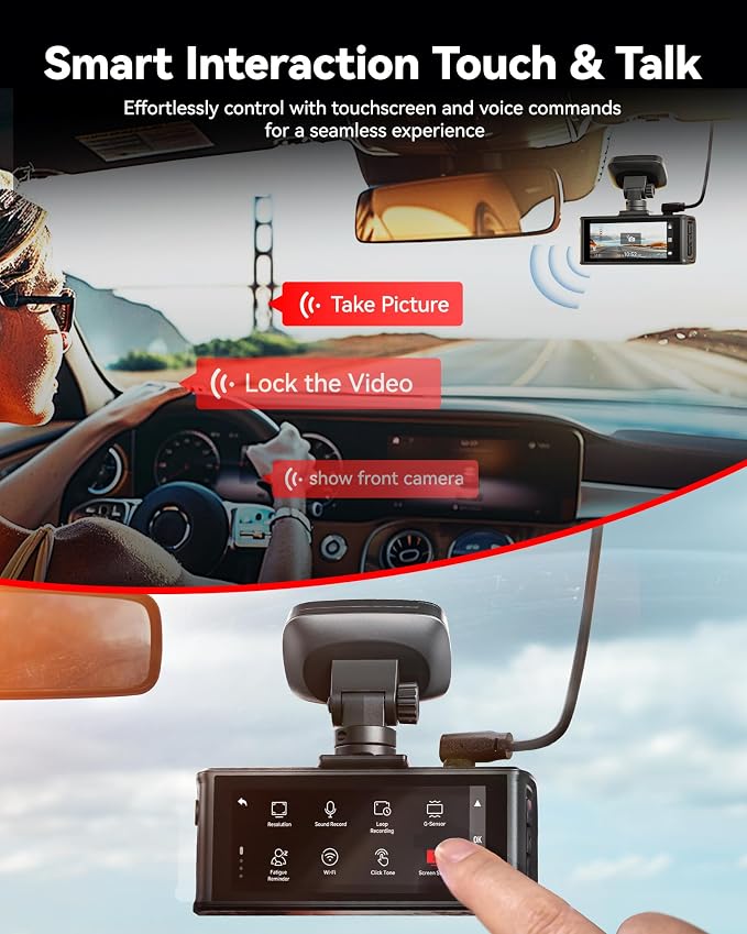 REDTIGER 4K HDR Dash Cam Front and Rear, STARVIS 2 Sensor, 5.8GHz WiFi APP - Image 3