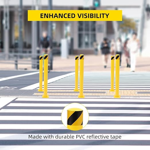 4-Pack Heavy Duty Safety Bollards, 4.5" Diameter Steel Pipe Bollard Post - Image 3