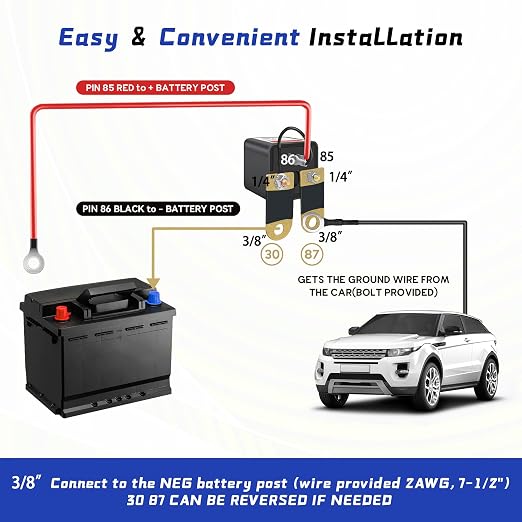 3/8" Side Post Remote Battery Disconnect Switch 12V Battery Kill Switch - Image 4