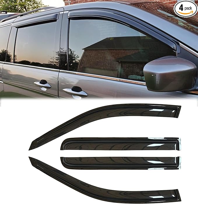 94452 Sunproof Waterproof Side Window Wind Deflector, Window Visor fit by Puermto