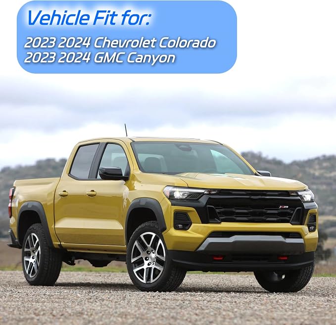 Tape-On Rain Guards Fit for 2023 2024 2025 Chevy Colorado/GMC Canyon, Outside - Image 3