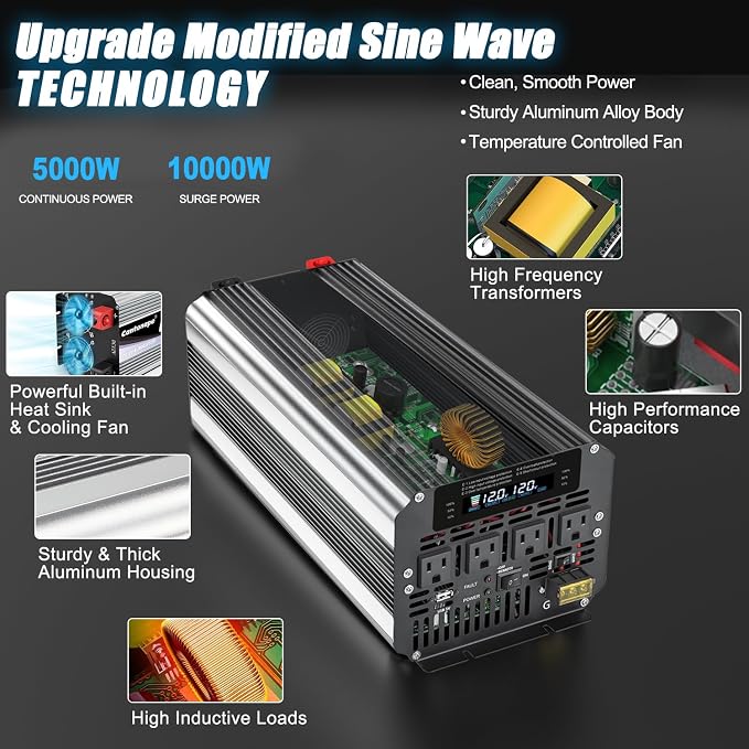 5000W Power Inverter 12V to 110V/120V DC to AC - Image 5