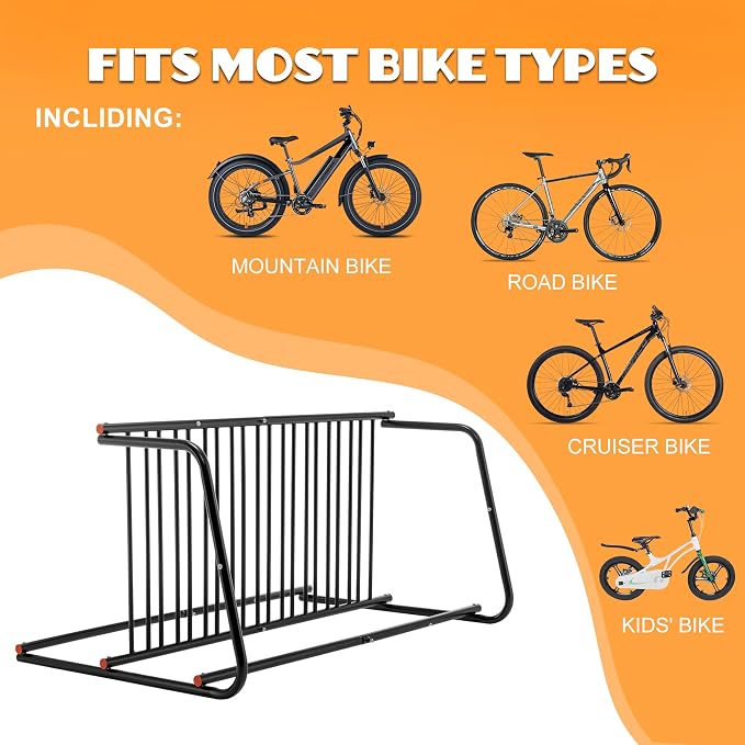 Floor Bike Rack, 10-Bike Freestanding Bicycle Storage Holder - Image 8