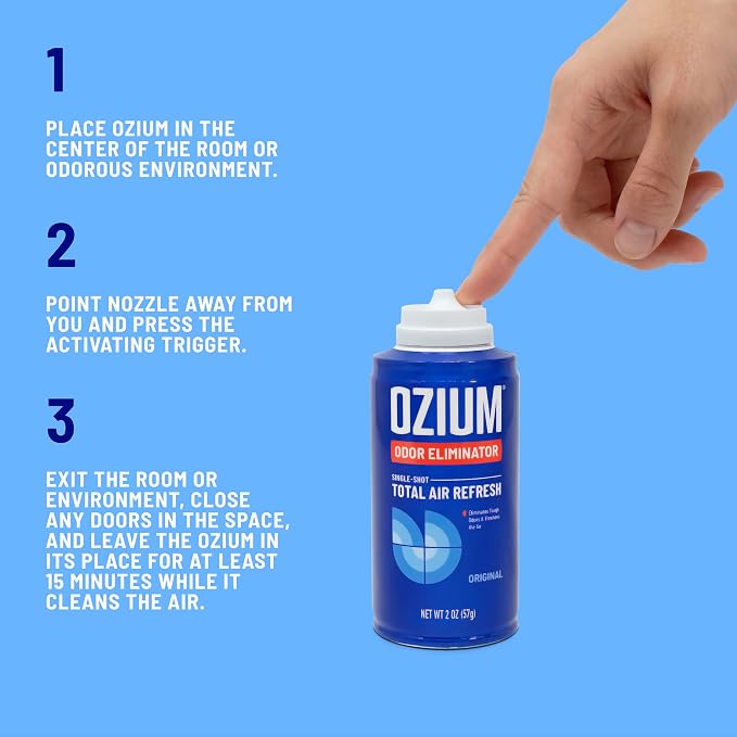 OZIUM Air Freshener Odor Eliminator, 2oz Single Shot Total Air Refresh & Car - Image 5