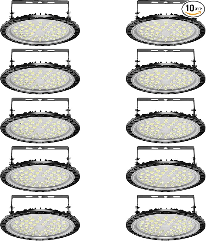 Viugreum 10 Pack 200W UFO LED High Bay Lights, 20000LM 6500K Daylight White by Viugreum
