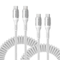 USB C to C Cable 6ft for Car, Coiled Braided USB Type C Cable 66W Fast Charging by KIYODA