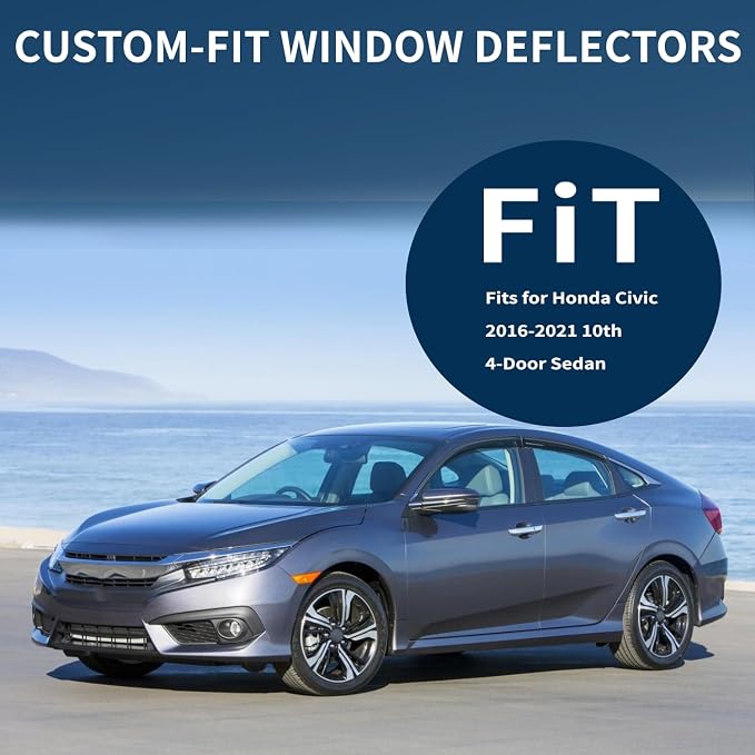4PCS Rain Guards Window Visors Wind Deflector Fits - Image 2