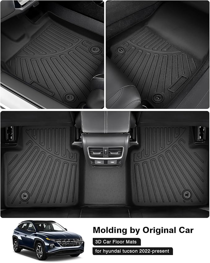 Powerty Floor Mats for 2022-2025 Hyundai Tucson Accessories All Weather Floor - Image 2