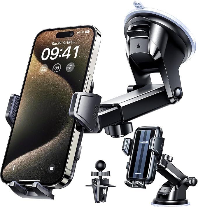 VANMASS 2025 Upgraded Car Phone Mount, Patent Safety Cell Phone Mount by VANMASS