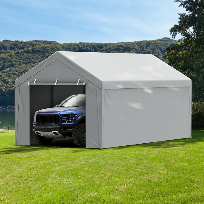 VEVOR Carport Replacement Canopy Cover Top + Side Wall 13 x 20 ft, Garage Tent - Image 8