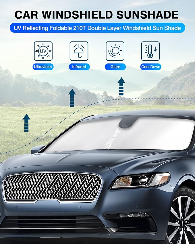 KUST Windshield Sun Shade for Lincoln Continental 2017-2020 Window Shade Sun - Image 2