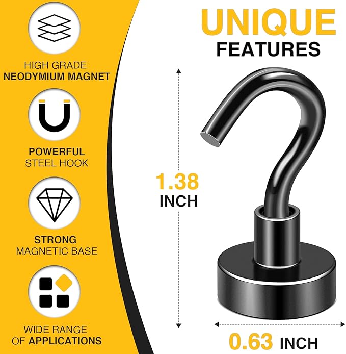 DIYMAG Magnetic Hooks for Refrigerator, Extra Strong Cruise Hook, Heavy Duty - Image 4