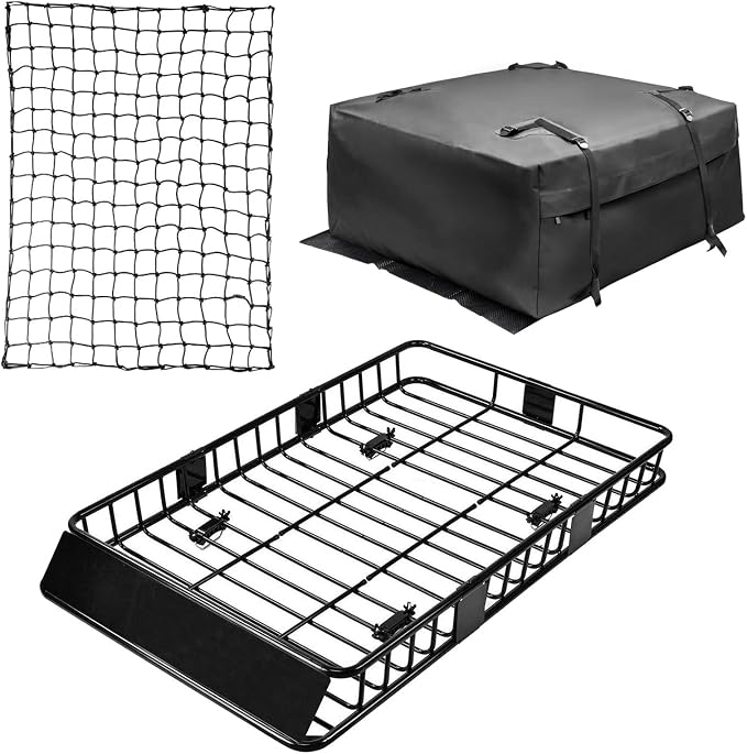 Leader Accessories Roof Rack Cargo Basket Set, Cargo Carrier Bag 15 Cubic Feet by LeaderAccessories