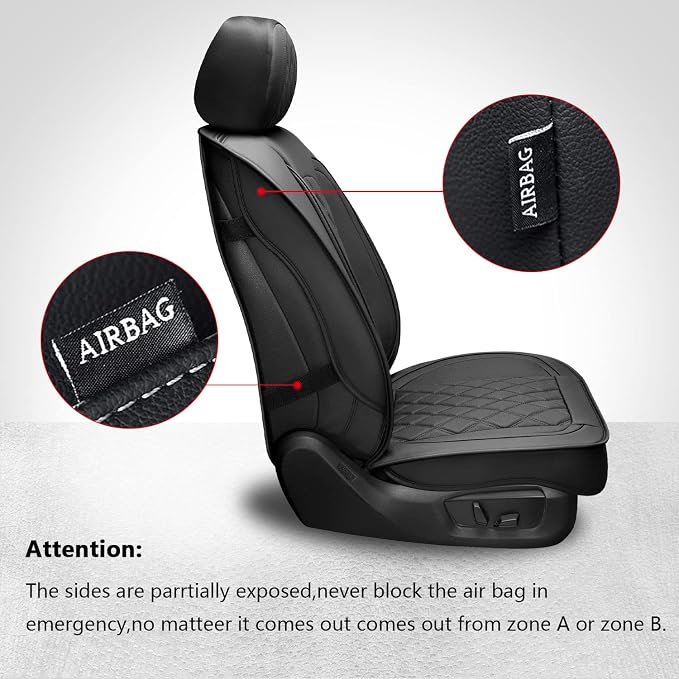 MIROZO 2PCS Front Seat Covers for Dodge Ram, Waterproof Truck Seat Cover - Image 2
