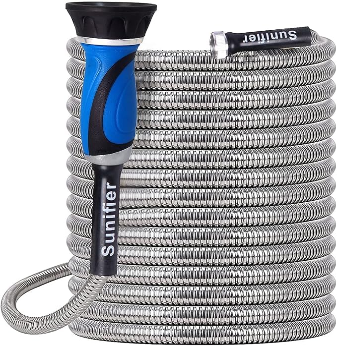 Metal Garden Hose 15 Ft 30 Ft by Sunifier