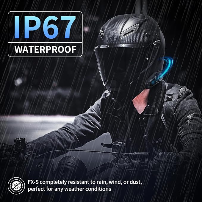 Fodsports FX-S Motorcycle Bluetooth Headset V5.4, 2-Way Helmet Intercom - Image 8