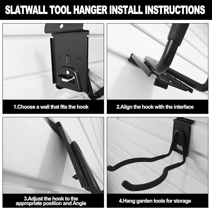 Slatwall Power Tool Hanger, Garage Garden Tool Hooks, Steel String Trimmer - Image 4
