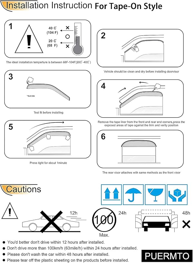 94376 Side Window Wind Deflector, Window Visor fit - Image 6