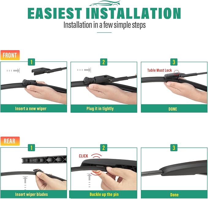 24" 20" 15" Windshield Wiper Blades Replacement - Image 7