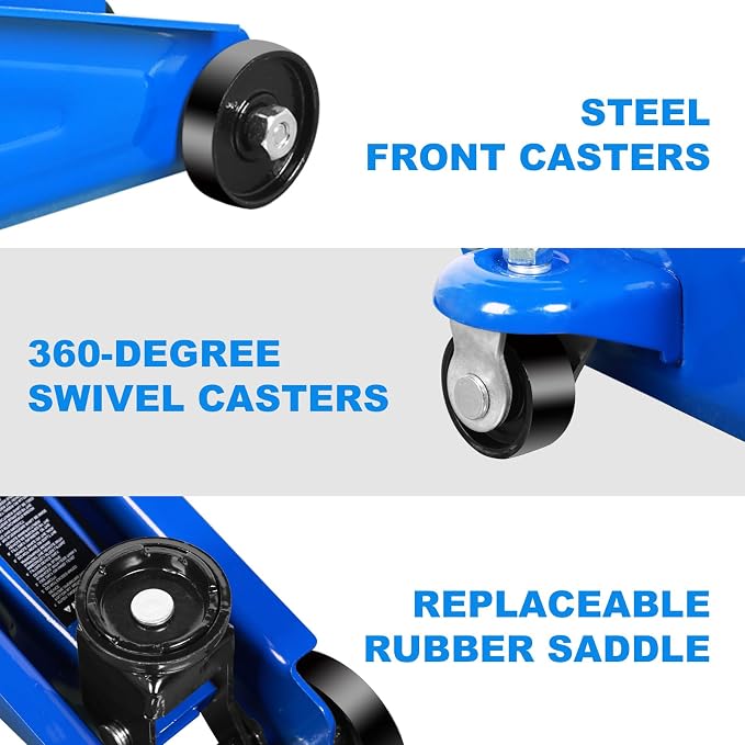 Floor Jack 1.5 Ton Hydraulic Car Jack, Lifting Range from 5.1 Inch to 12.6 Inch - Image 3