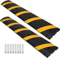 6 Ft Rubber Speed Bump, 2 Pack 2 Channel Modular Heavy Duty Speed Bumps Humps by Towallmark
