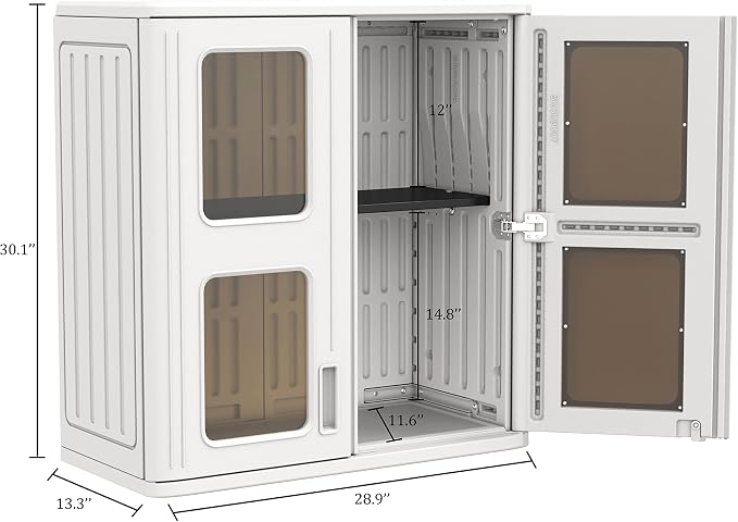 KINYING Outdoor Storage Cabinet Waterproof, Resin Garage and Laundry Room Wall - Image 3