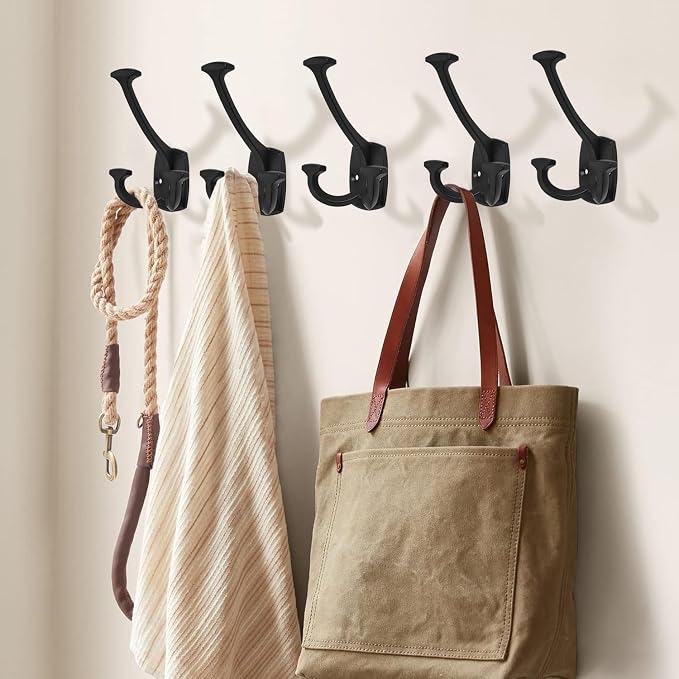 Large Wall Double-Sided Hook 2 Pack Matte Black Hook Decorative Heavy Duty - Image 5