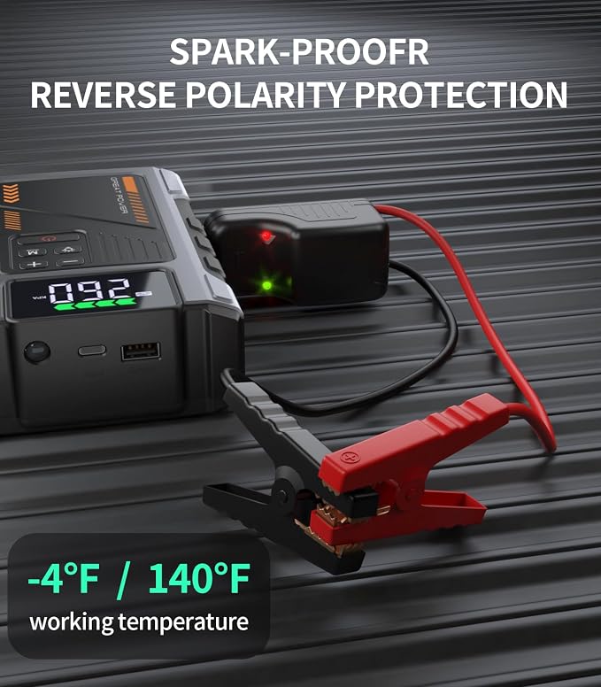 Portable Jump Starter with Air Compressor 4000A Peak with 150PSI Tire Inflator - Image 5