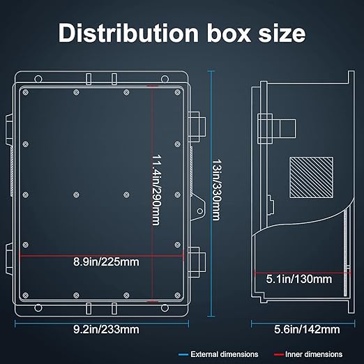 Outdoor Electrical Junction Box, ABS Water Resistant Enclosure - Image 4