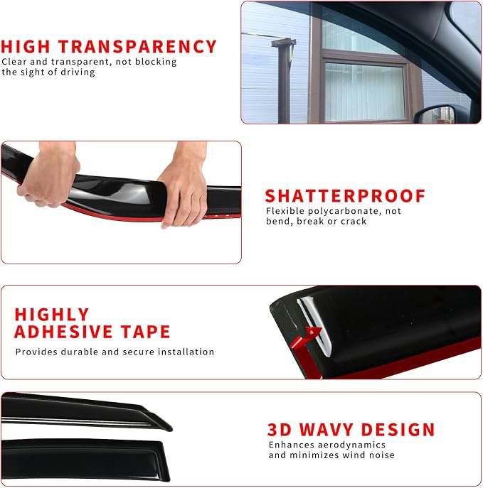 Rain Guard Fit for 2007-2017 Jeep Wrangler Unlimited 4-Door & 2018 Jeep - Image 4