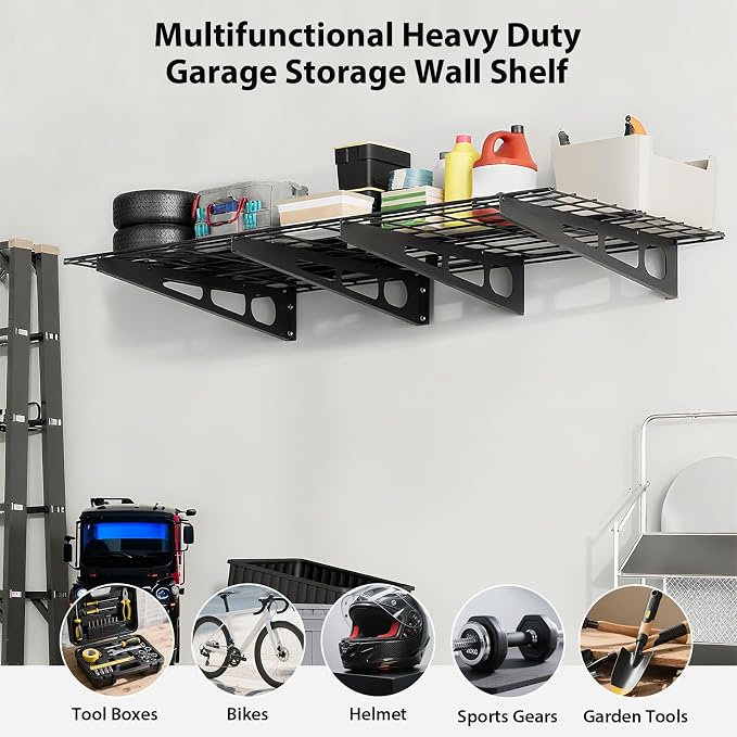 GarveeHome 2 Pack 2x6ft Garage Storage Shelving Wall Mounted, - Image 9