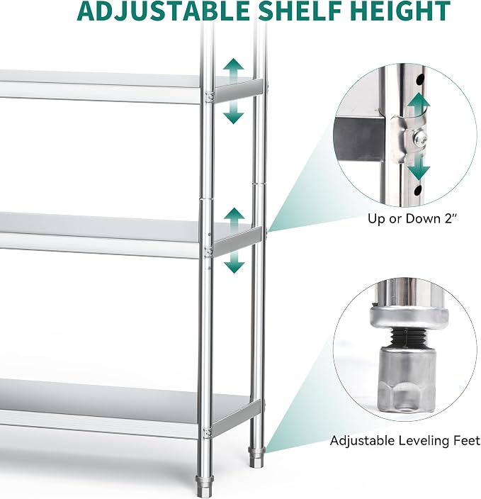 YITAHOME NSF Stainless Steel Shelves, Heavy Duty Shelving - Image 4