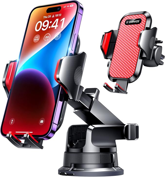 VANMASS Universal Car Phone Mount Dashboard Phone Holder, Handsfree Windshield - Image 9